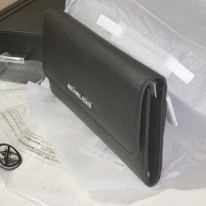 Michael Kors jet set trifold wallet NWT Black Silver